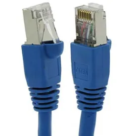 10Ft Cat6A Shielded (SSTP) Ethernet Network Booted Cable Blue
