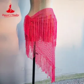 Belly Dance Costume for Women Full AB Stones Oriental Waist Chain Tassel Buttocks Scarf Skirt Female Belly Dancing Hip Scarf