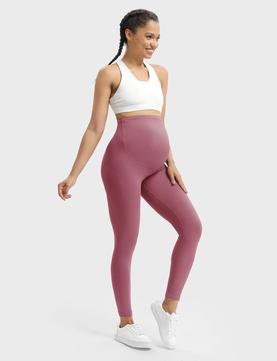 Buttergene Women's Maternity Leggings Over The Belly Maternity Workout Pants Pregnancy Yoga Leggings