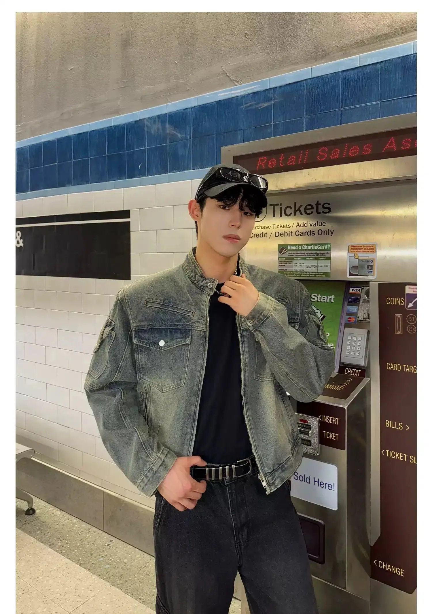 Cui Washed Shoulder Pad Denim Jacket