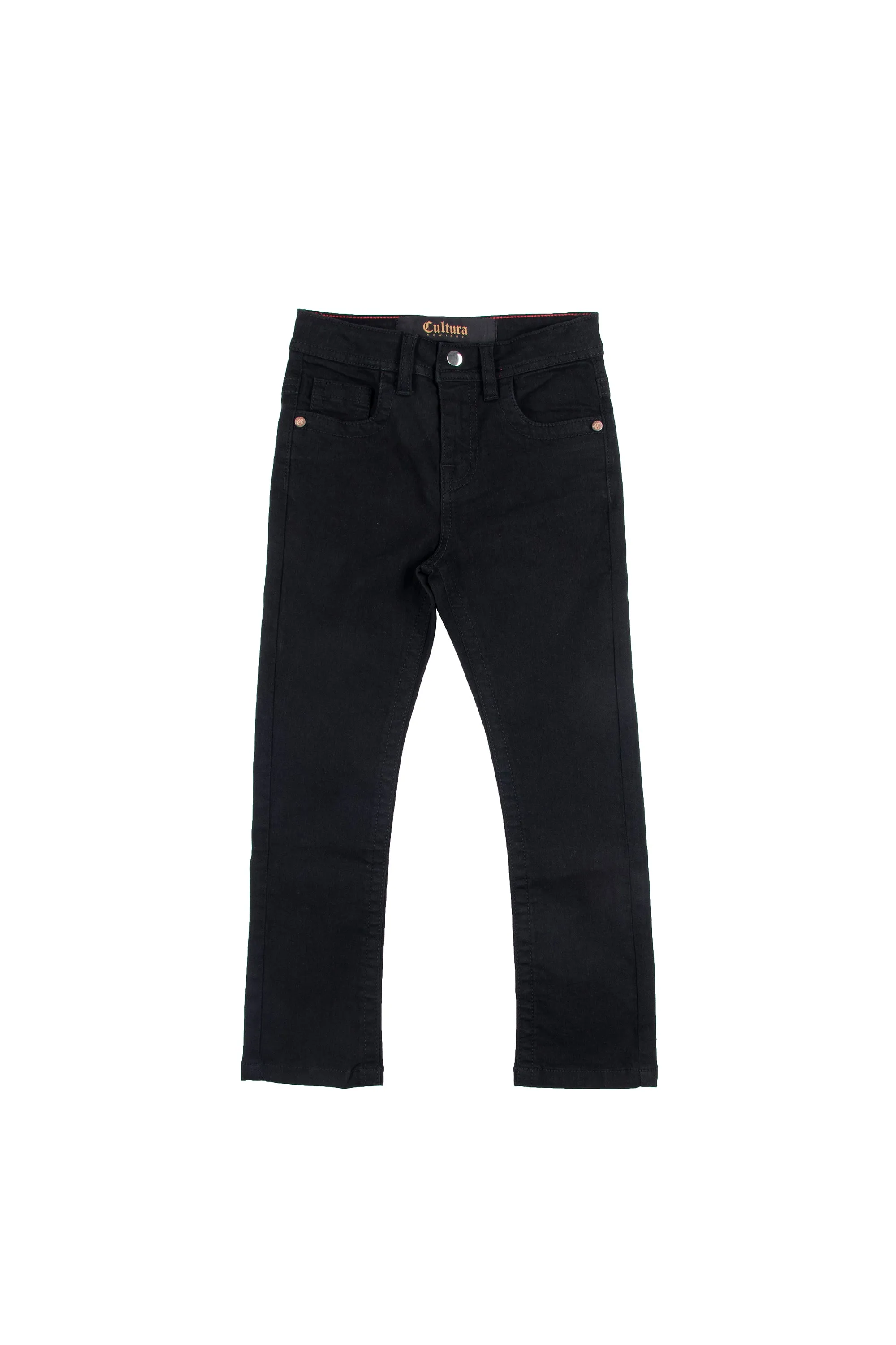 CULTURA Kid's Slim Fit Washed Saddle V Stitch Denim Pants