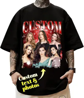 Custom Tshirts for Girlfriend Boyfriend Personalized T Shirts Custom Photo Tshirt Vintage Graphic Shirt Funny Gifts