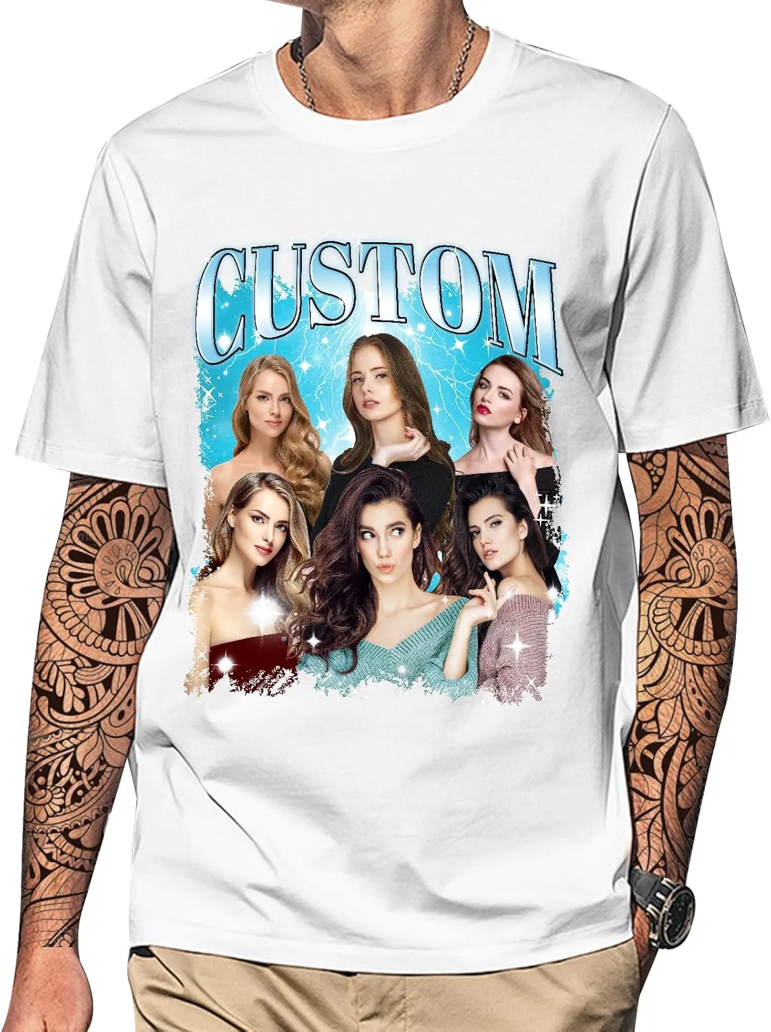 Custom Tshirts for Girlfriend Boyfriend Personalized T Shirts Custom Photo Tshirt Vintage Graphic Shirt Funny Gifts