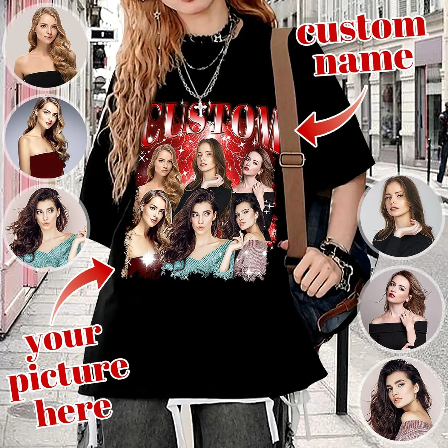 Custom Tshirts for Girlfriend Boyfriend Personalized T Shirts Custom Photo Tshirt Vintage Graphic Shirt Funny Gifts
