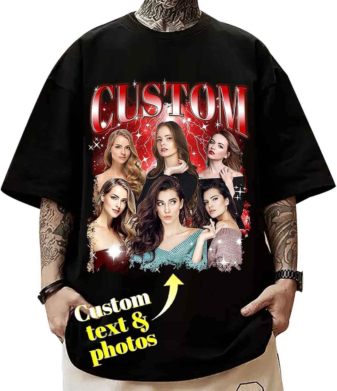 Custom Tshirts for Girlfriend Boyfriend Personalized T Shirts Custom Photo Tshirt Vintage Graphic Shirt Funny Gifts