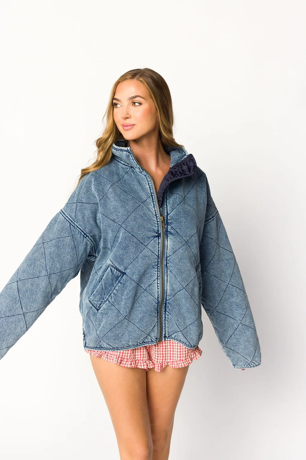 Eclipse Quilted Jacket in Denim