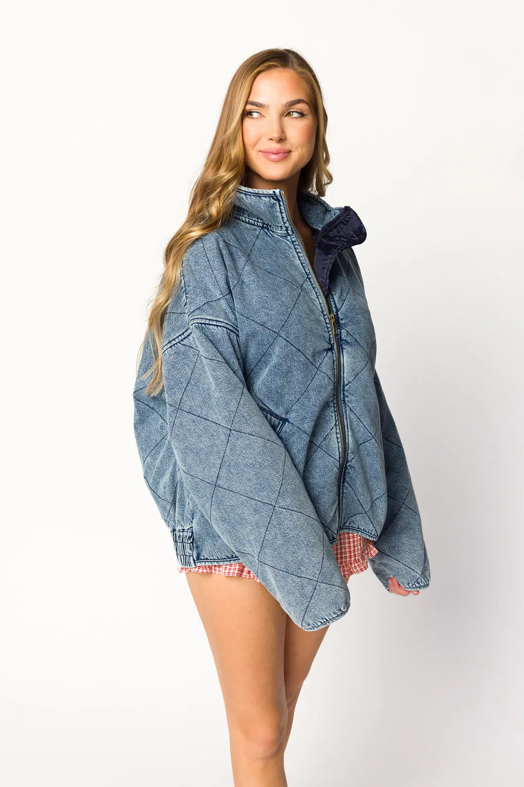 Eclipse Quilted Jacket in Denim