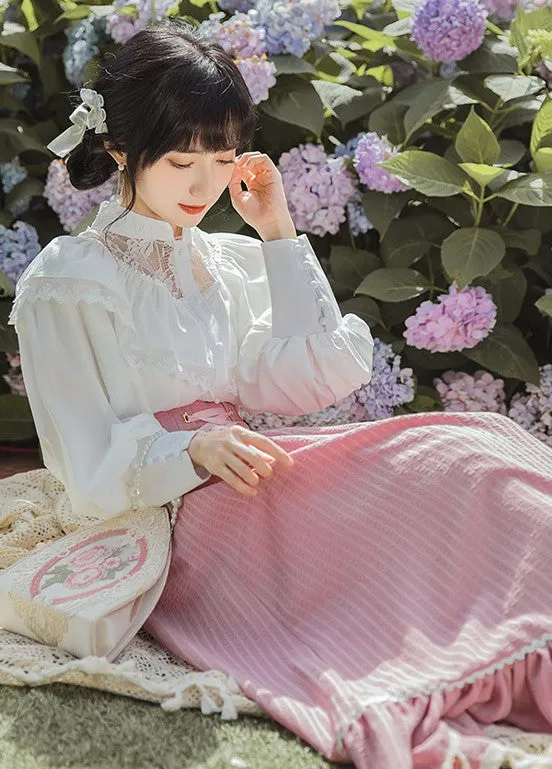 Edwardian Style Top & Lace up Skirt Set