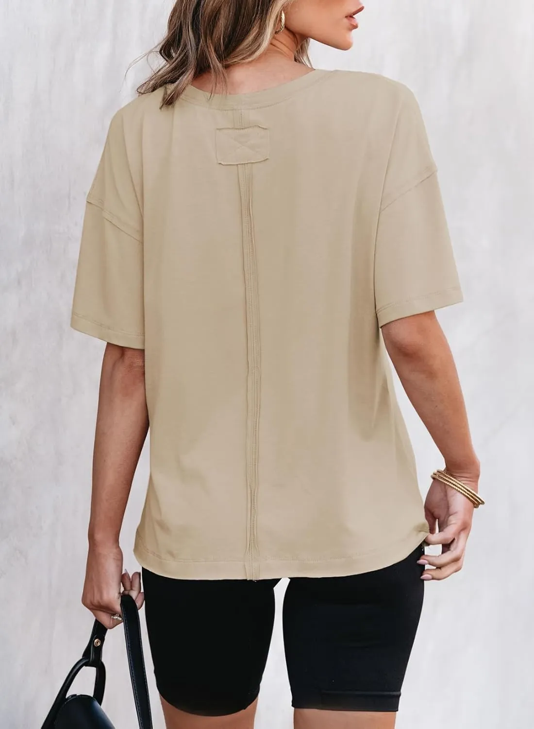 EVALESS Womens Fashion Summer Tops 2025 Crewneck Short Sleeve T Shirts