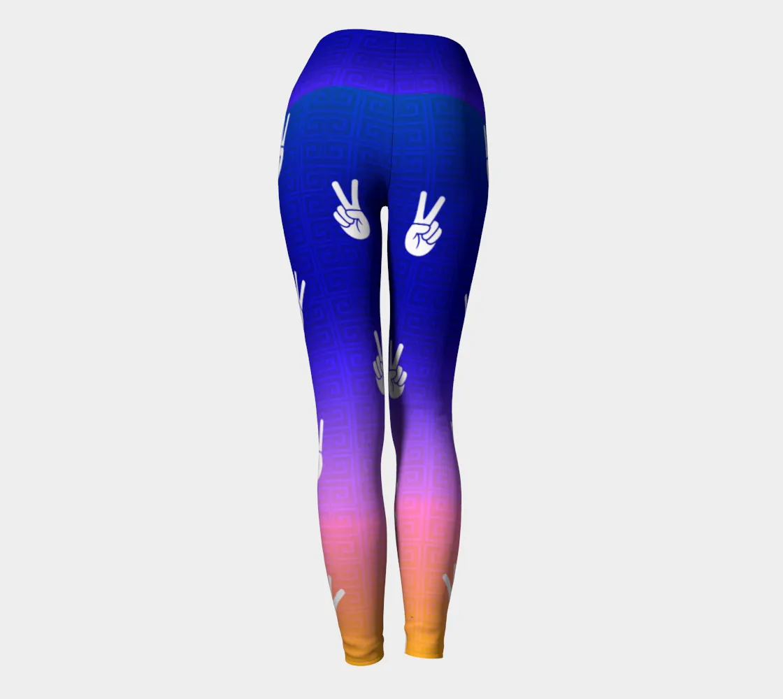 Greek Key Spectrum of Peace Yoga leggings