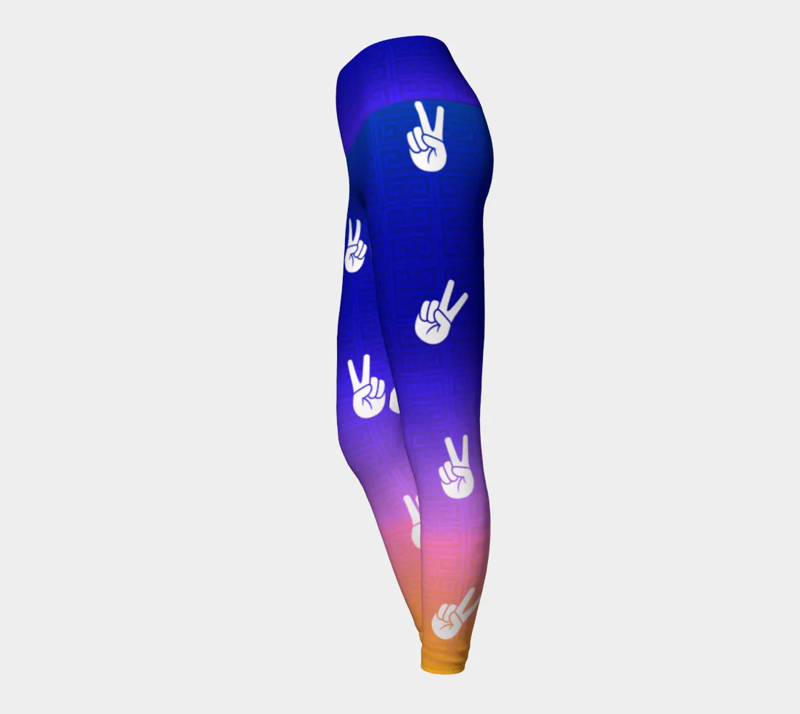 Greek Key Spectrum of Peace Yoga leggings
