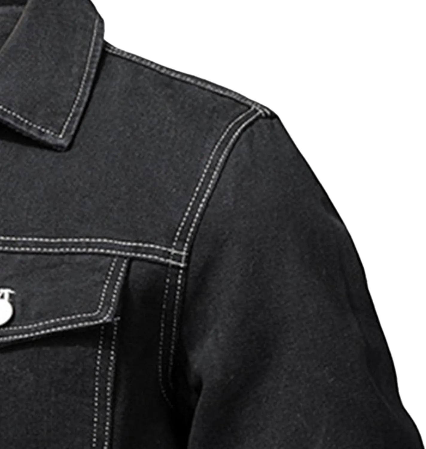 JEKE-DG Men's Casual Comfort Cargo Jean Jacket Lined Fashion Trucker Denim Jackets Fashion Washed Regular Fit Jean Coat
