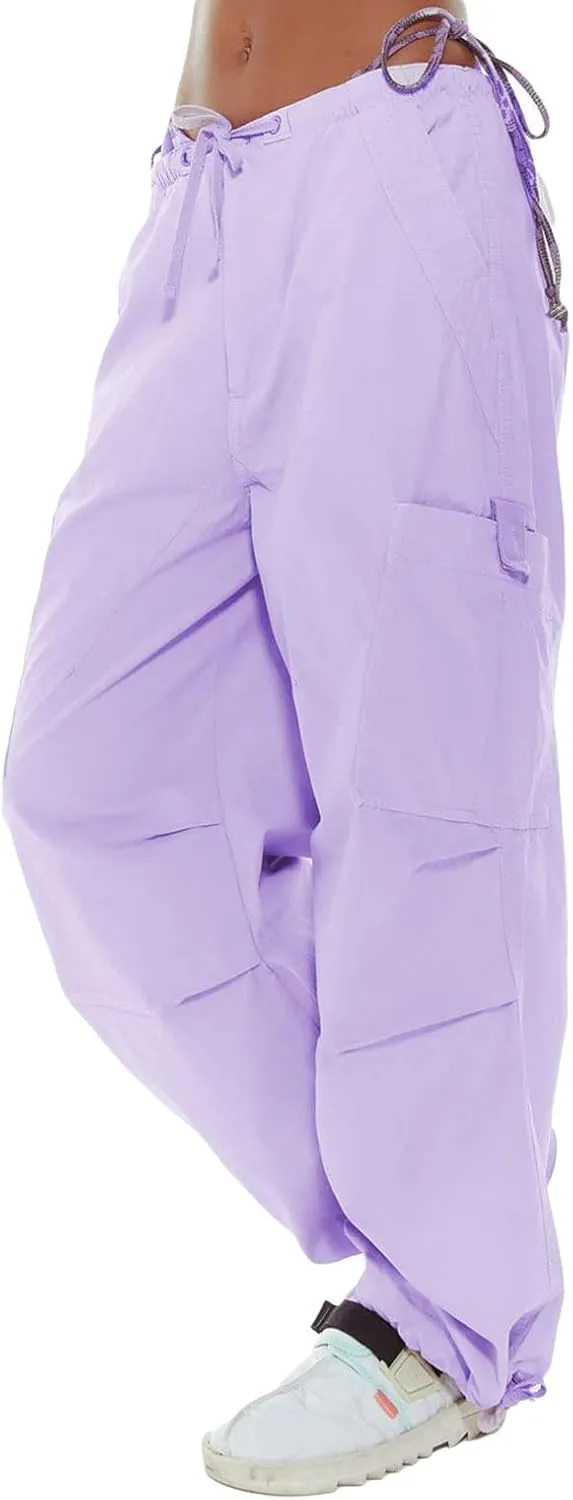 KMBANGI Women Oversized Cargo Pants Drawstrings Casual Loose Wide Leg Trousers Baggy Low Waist Sweatpants Cinch Joggers