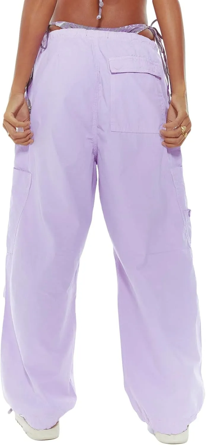 KMBANGI Women Oversized Cargo Pants Drawstrings Casual Loose Wide Leg Trousers Baggy Low Waist Sweatpants Cinch Joggers
