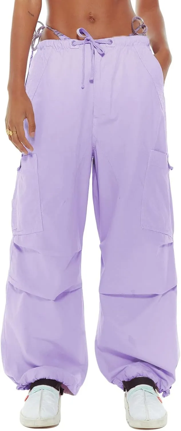KMBANGI Women Oversized Cargo Pants Drawstrings Casual Loose Wide Leg Trousers Baggy Low Waist Sweatpants Cinch Joggers