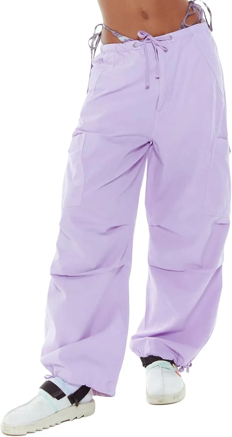 KMBANGI Women Oversized Cargo Pants Drawstrings Casual Loose Wide Leg Trousers Baggy Low Waist Sweatpants Cinch Joggers