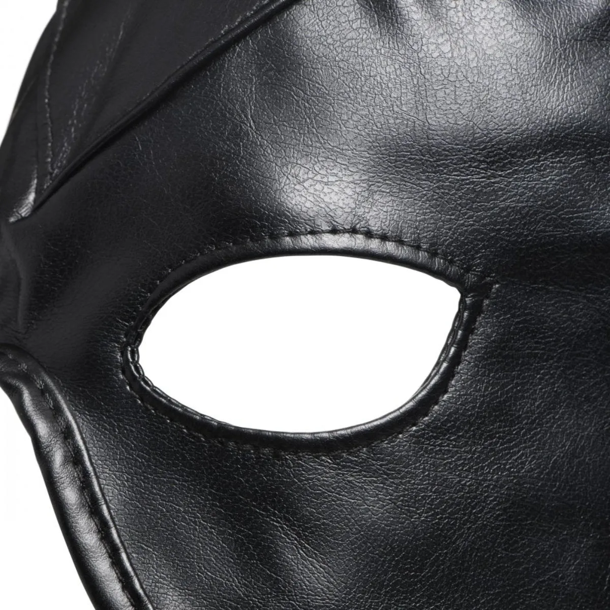 Master Series Dungeon Demon Bondage Hood With Horns Black