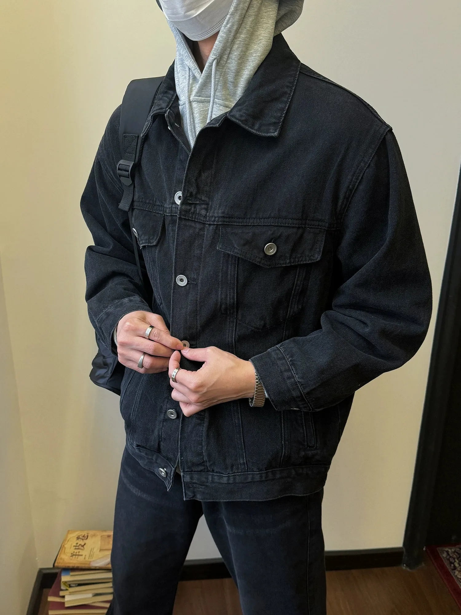 Nine Washed Flap Pockets Denim Jacket