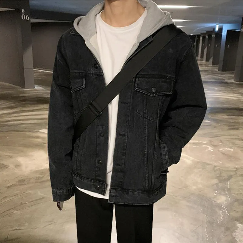 OH Breast Pocket Washed Denim Jacket