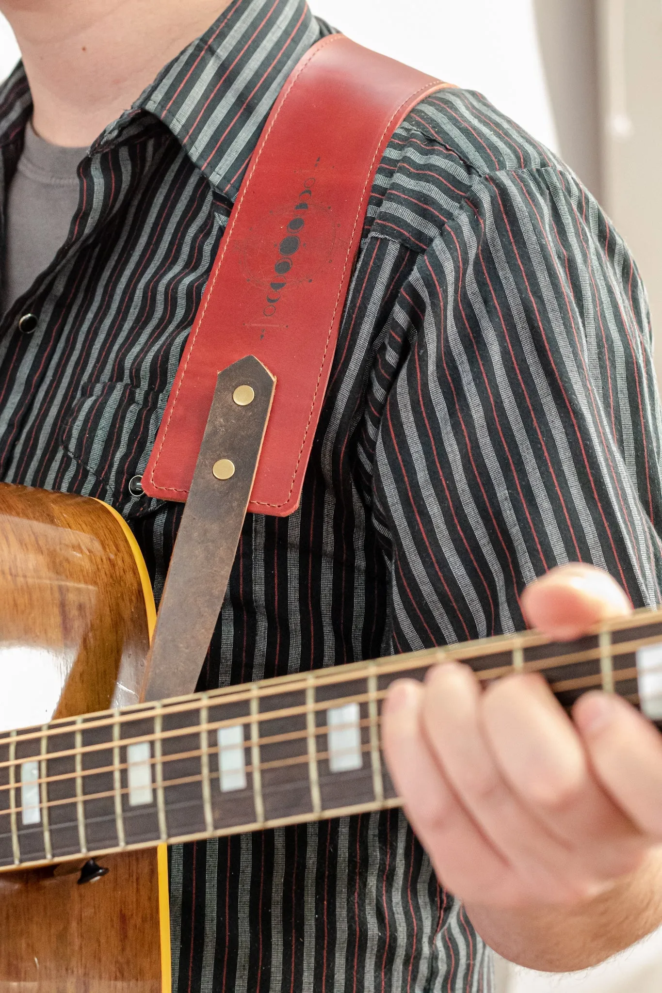 Personalized Leather Banjo Strap |  Handmade Guitar Strap