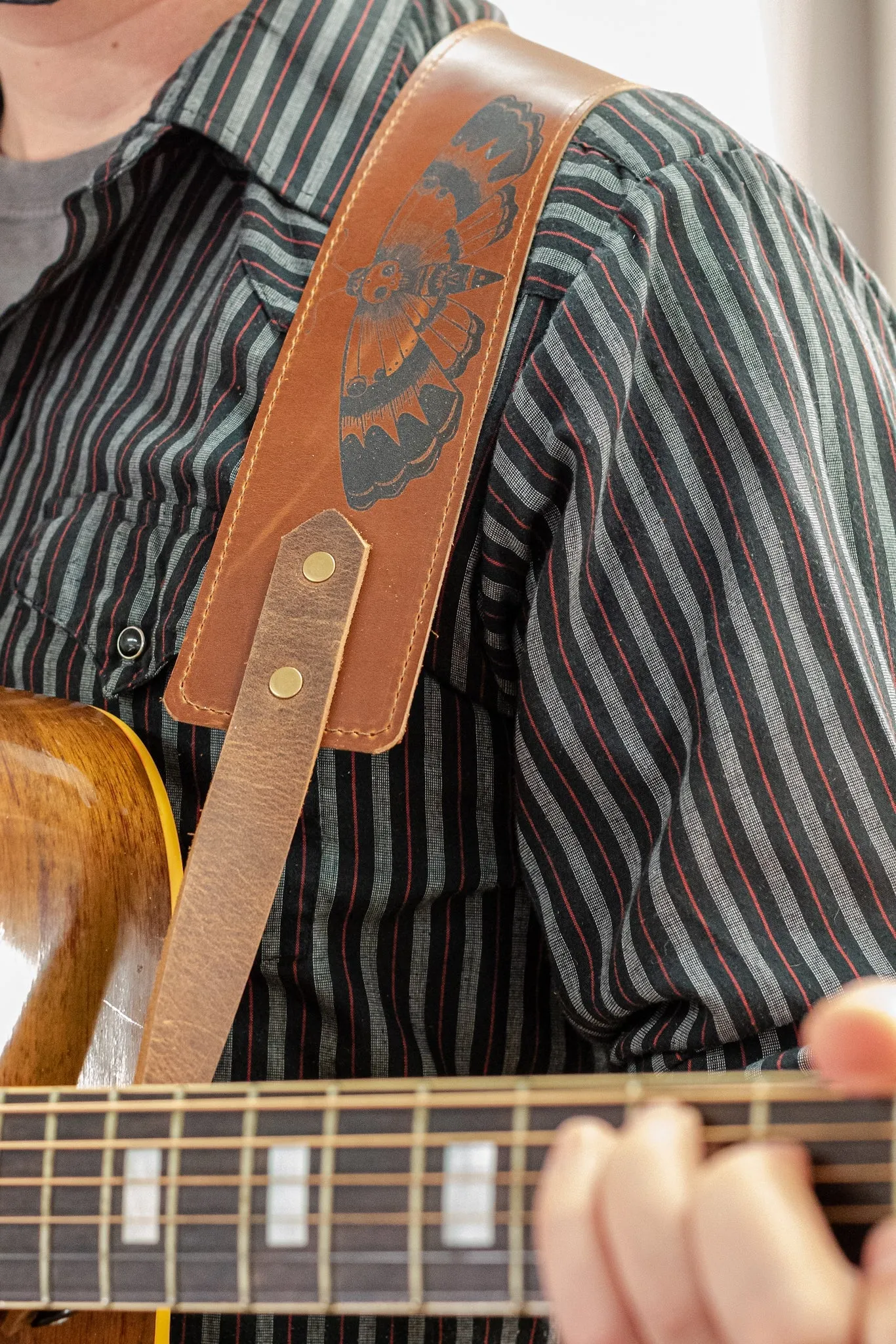 Personalized Leather Banjo Strap |  Handmade Guitar Strap