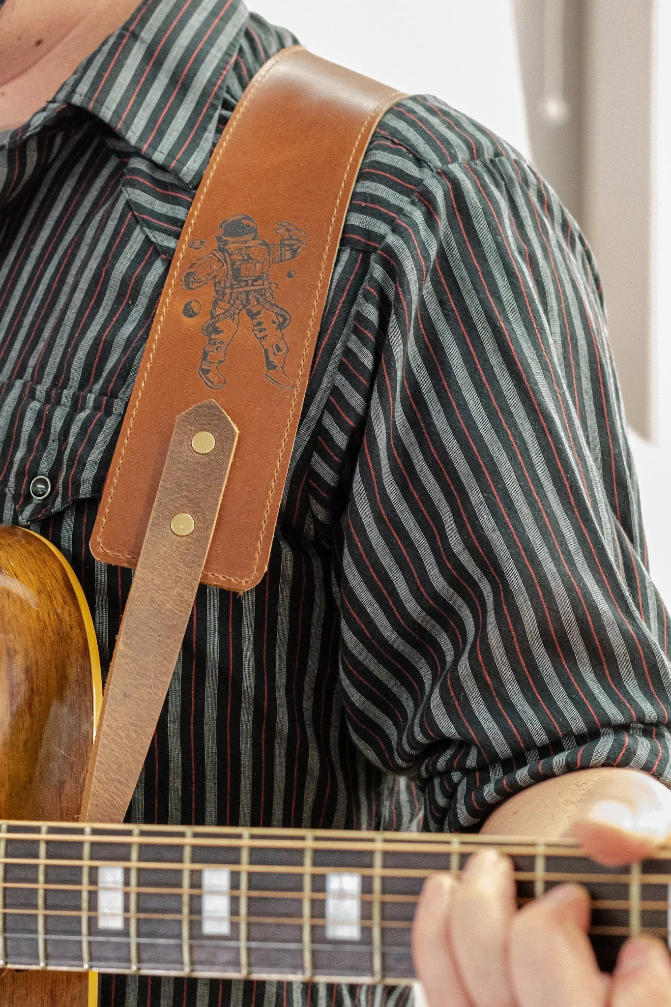 Personalized Leather Banjo Strap |  Handmade Guitar Strap