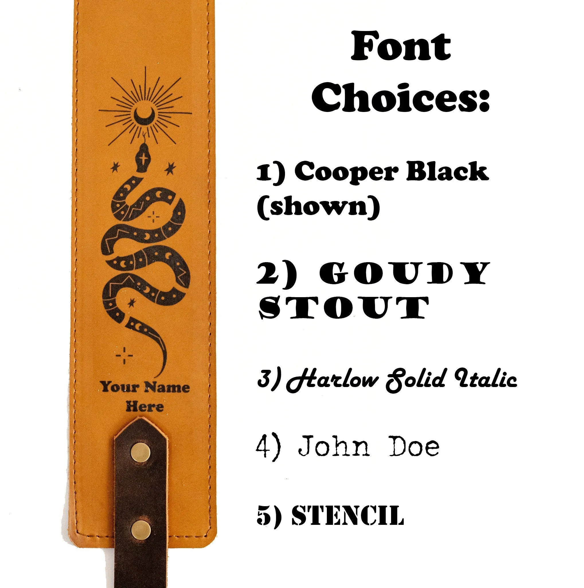 Personalized Leather Banjo Strap |  Handmade Guitar Strap