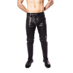 Prowler RED Leather Rider Jeans Black