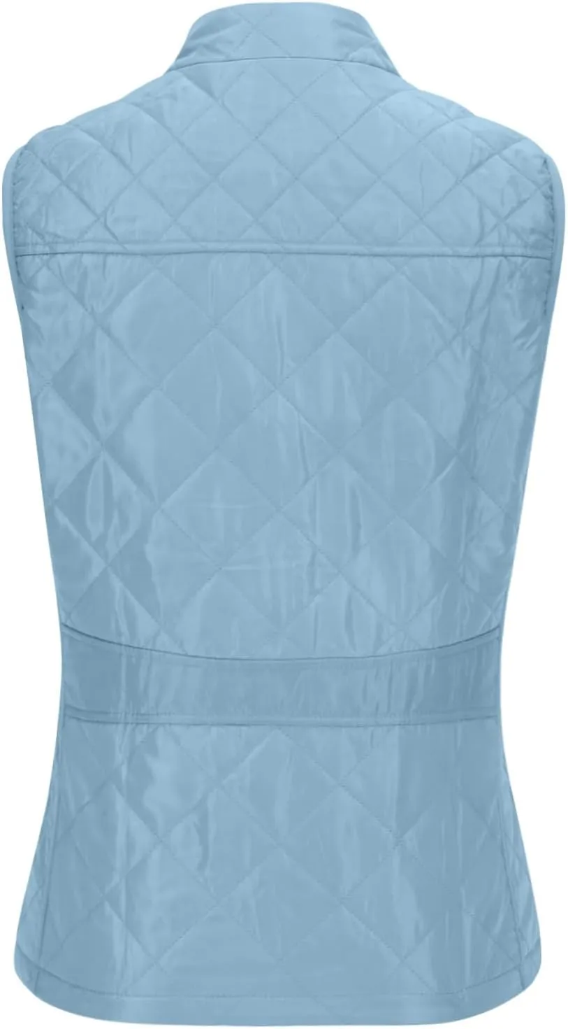 Puffer Vest Women Stand Collar Lightweight Gilet Quilted Zip Vest Sleeveless Winter Down Jackets Warm Vests Outerwear