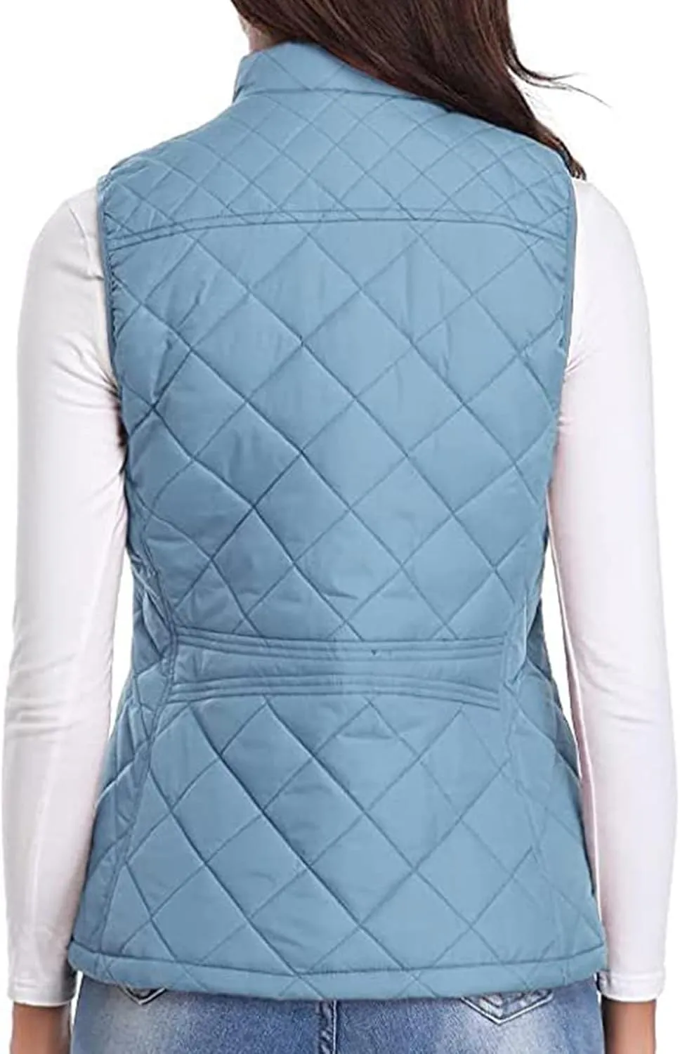 Puffer Vest Women Stand Collar Lightweight Gilet Quilted Zip Vest Sleeveless Winter Down Jackets Warm Vests Outerwear