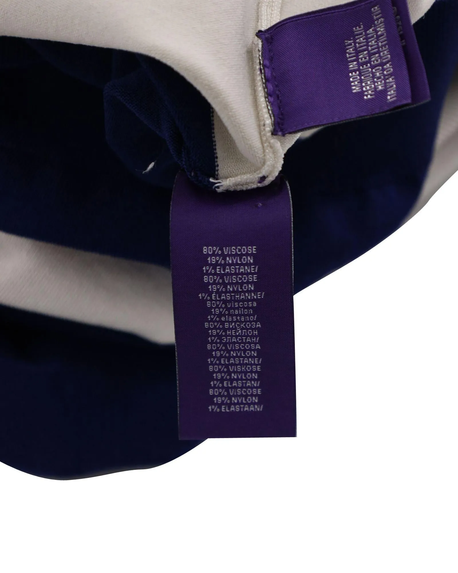 Ralph Lauren Purple Label Striped T-Shirt in White Viscose