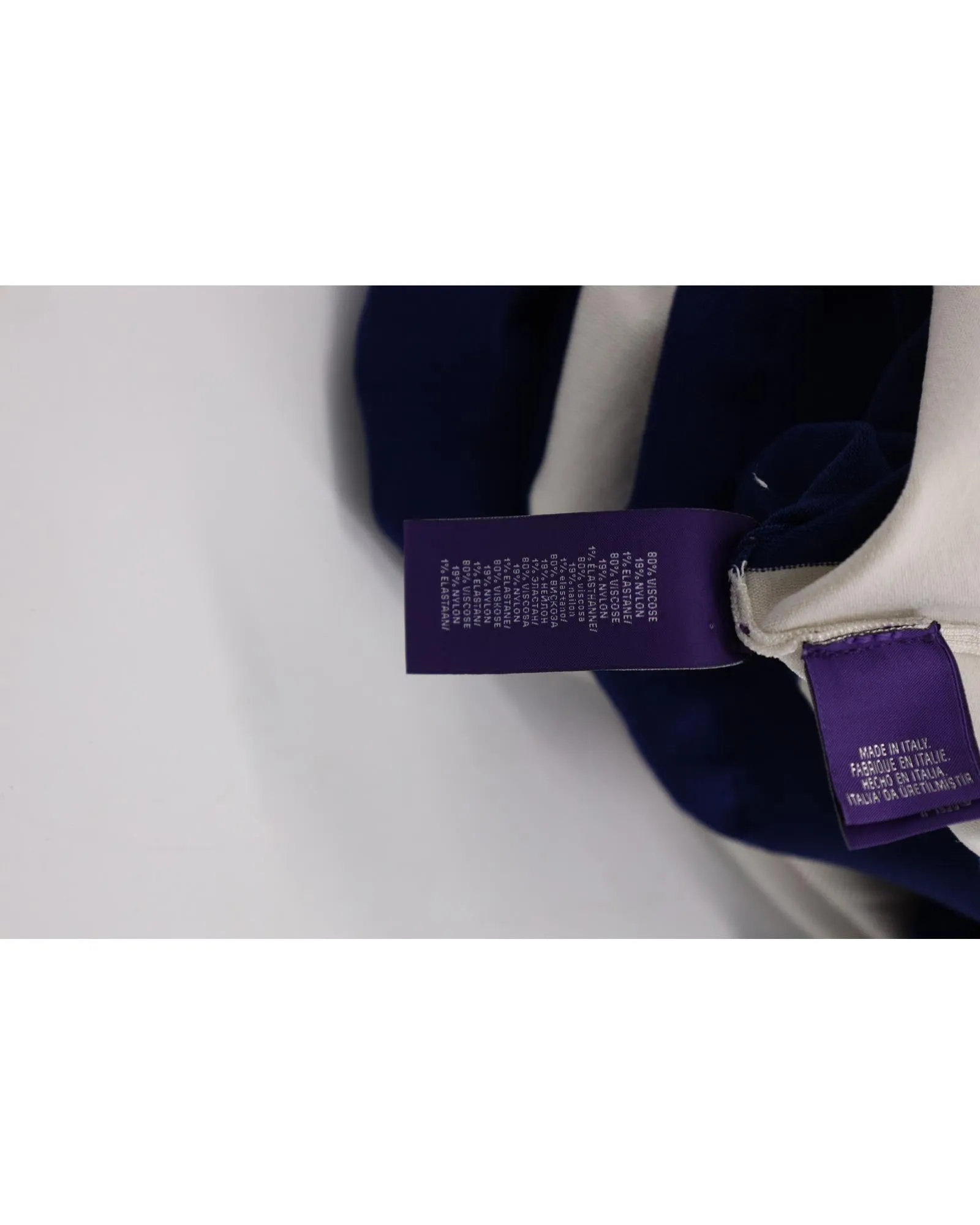 Ralph Lauren Purple Label Striped T-Shirt in White Viscose