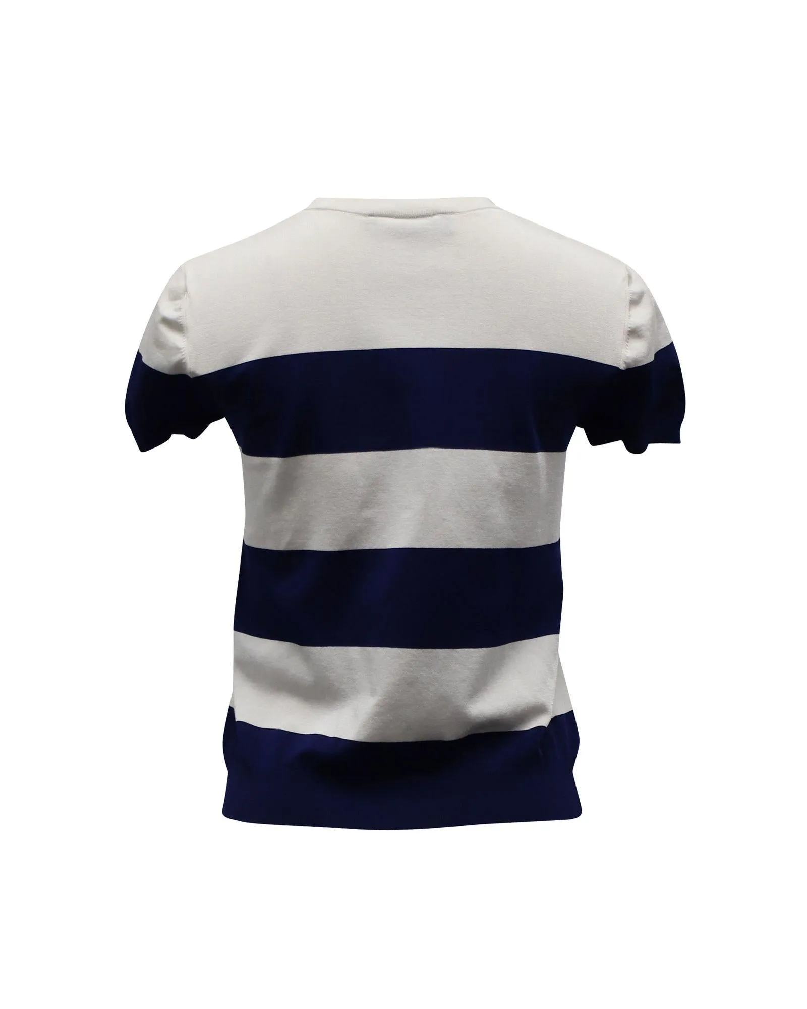 Ralph Lauren Purple Label Striped T-Shirt in White Viscose