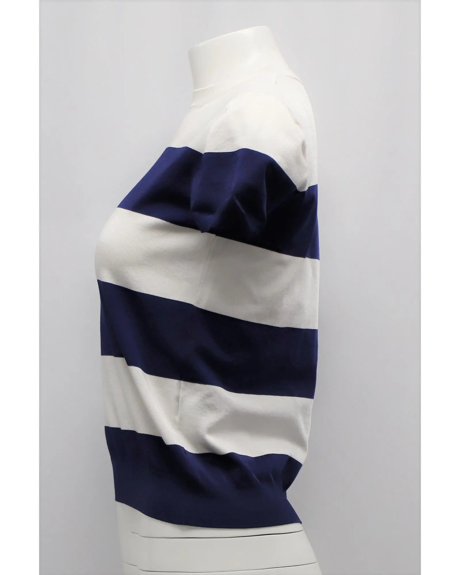 Ralph Lauren Purple Label Striped T-Shirt in White Viscose