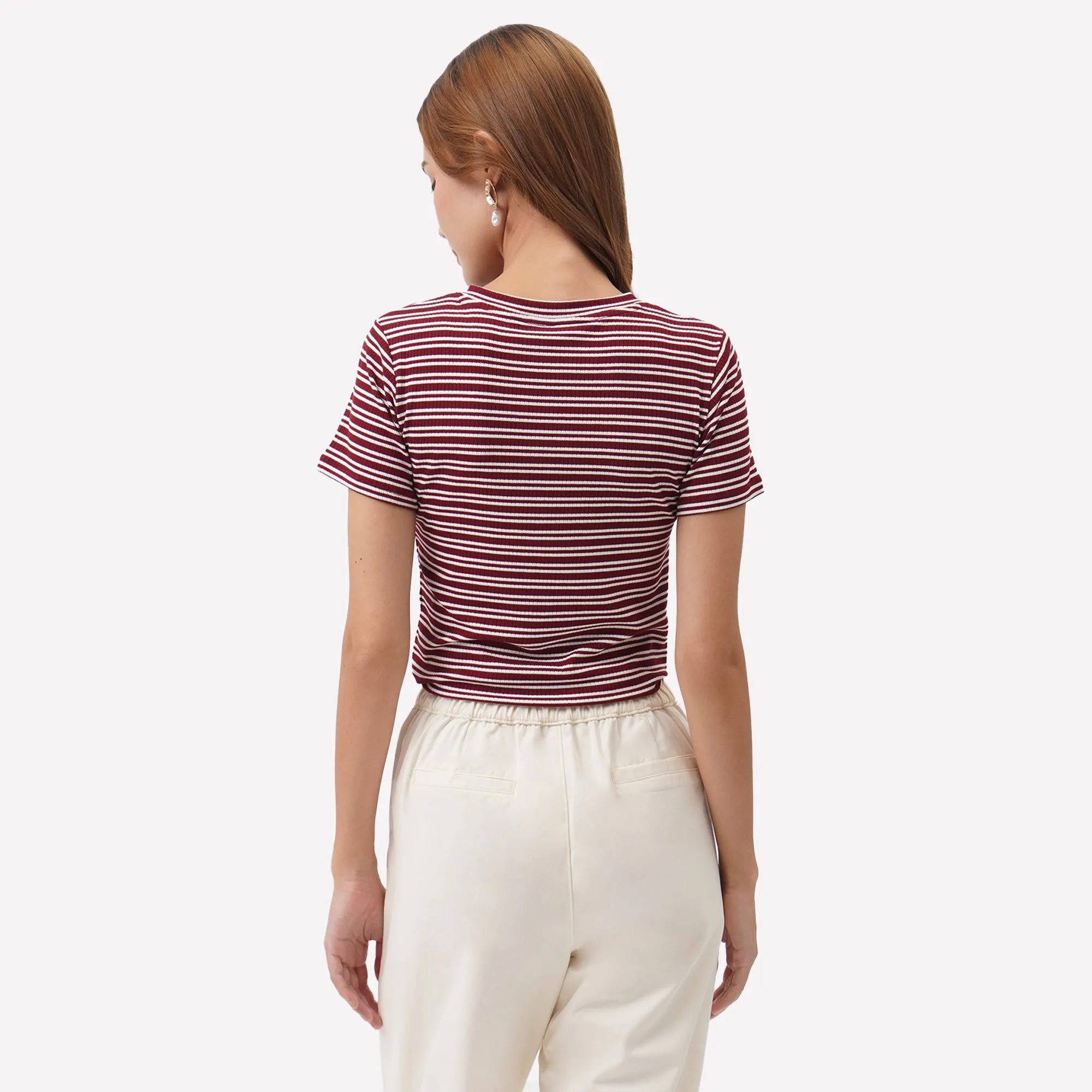 Striped Ribbed T-Shirt