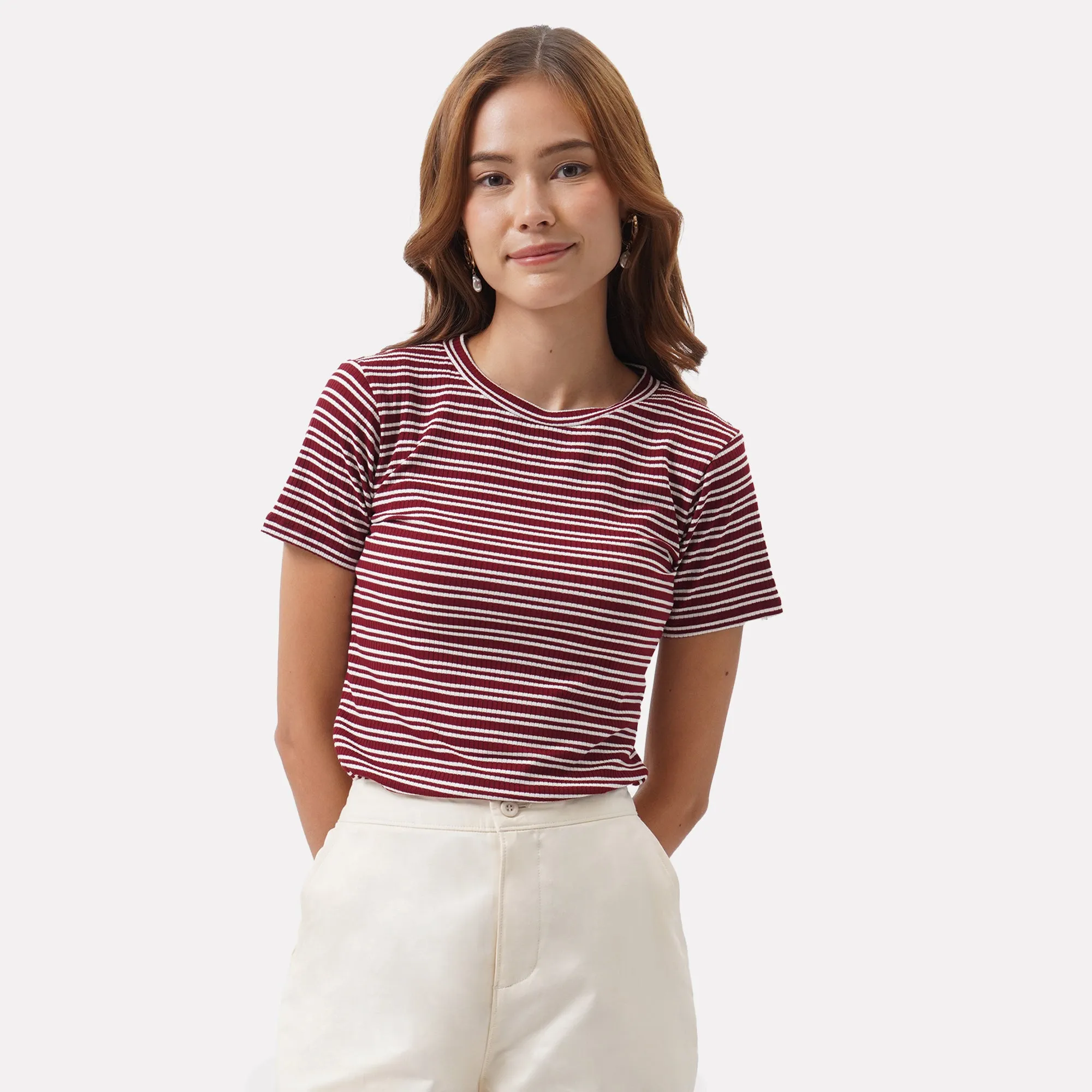 Striped Ribbed T-Shirt