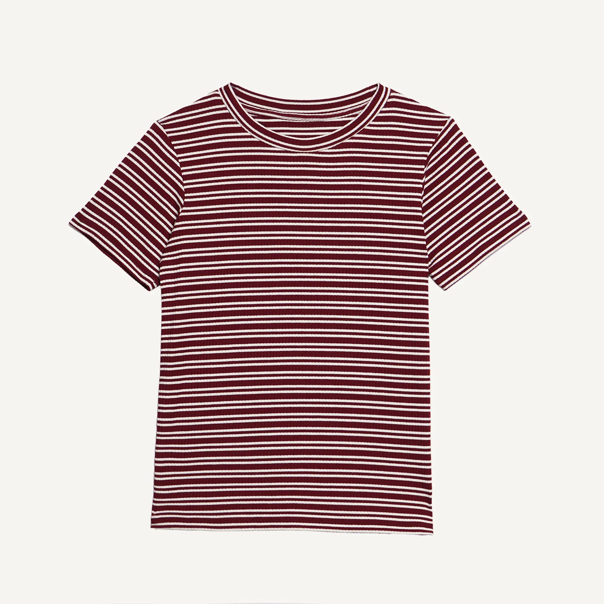 Striped Ribbed T-Shirt