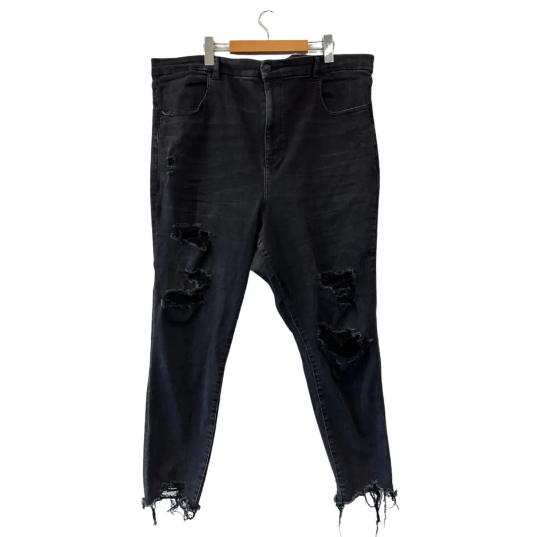 super stretchy high waisted ripped jeans - US 24 long