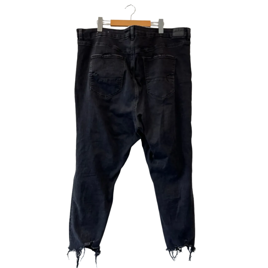super stretchy high waisted ripped jeans - US 24 long