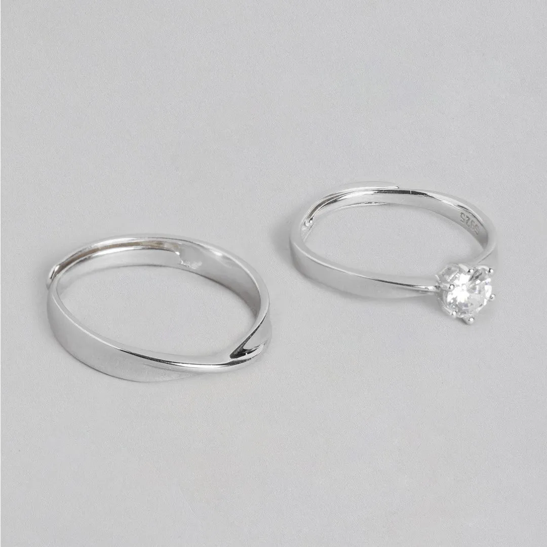 The Intertwined Couple Silver 925 Silver Ring (Adjustable)