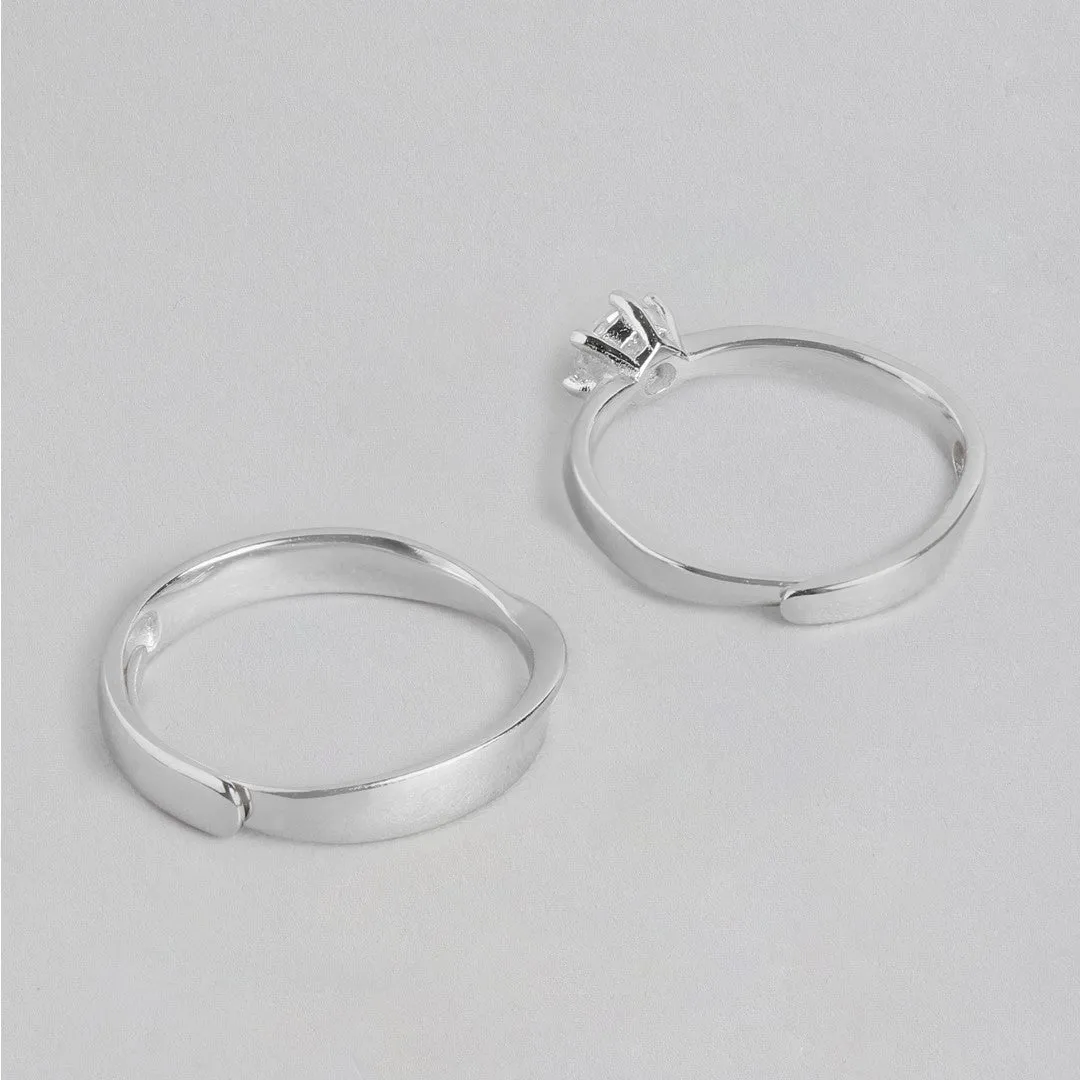 The Intertwined Couple Silver 925 Silver Ring (Adjustable)