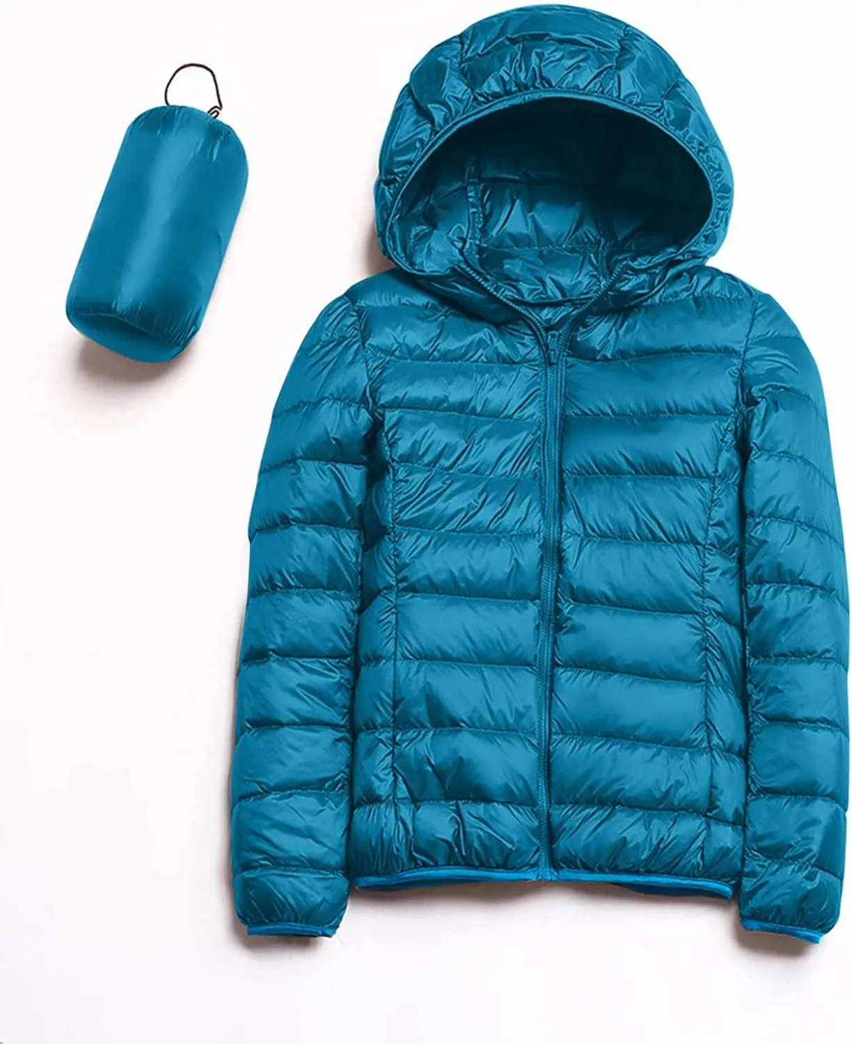 Women's Packable Down Jacket Lightweight Puffer Jackets Hooded 2023 Winter Coat Casual Windproof Outerwear Storage Bag