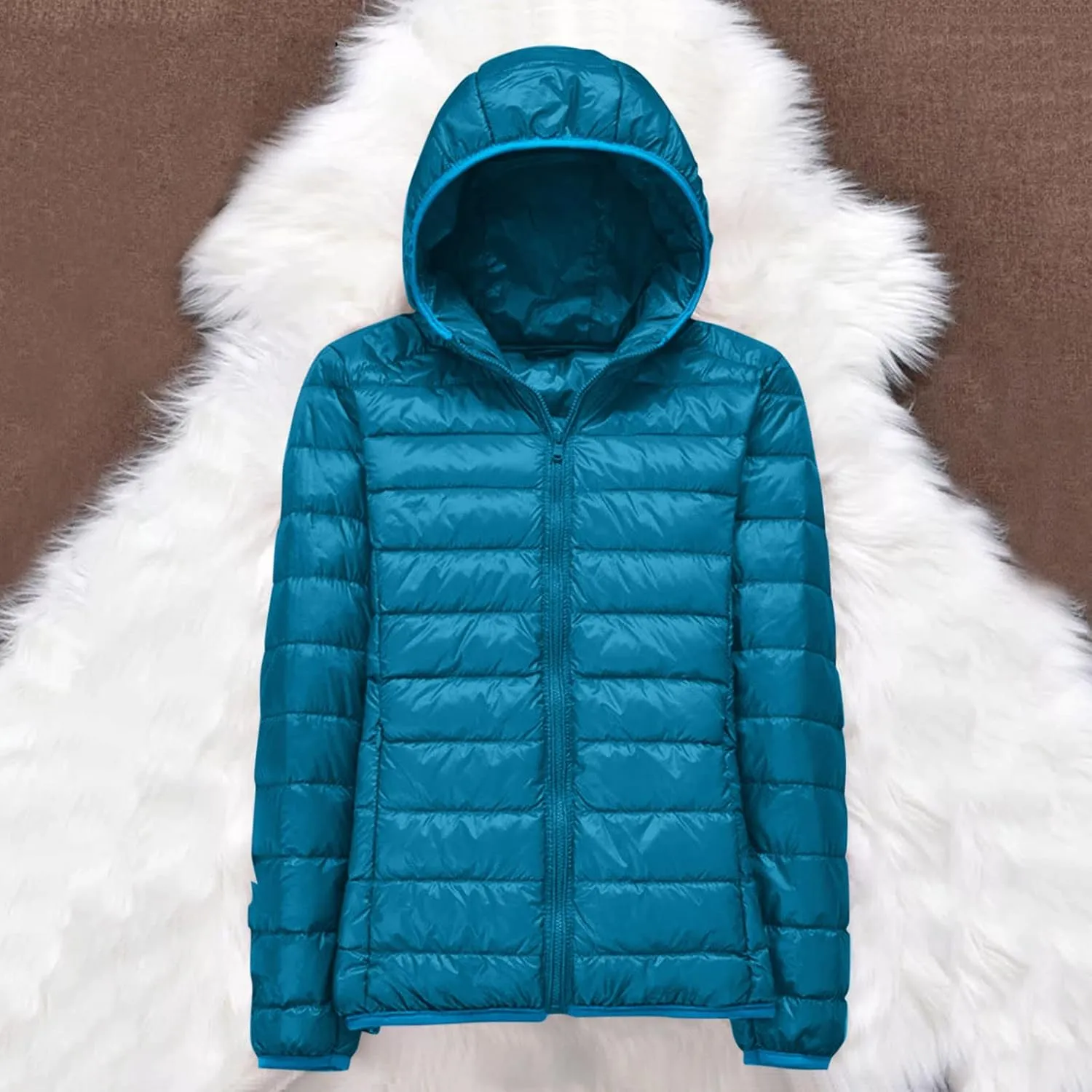 Women's Packable Down Jacket Lightweight Puffer Jackets Hooded 2023 Winter Coat Casual Windproof Outerwear Storage Bag